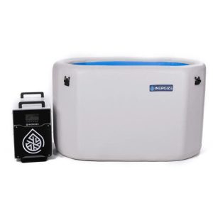 the inergize health cold plunge with chiller on a white background