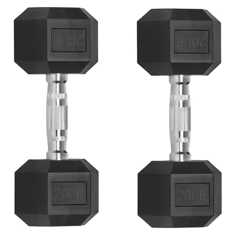 Flybird Fitness Rubber Hex Dumbbells