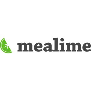 the dark grey logo for mealime nutrition app, with a bright green illustrated lime