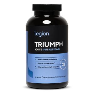 A bottle of Legion Triumph multivitamin