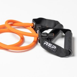 An orange REP Fitness Tube Resistance Band