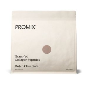 promix chocolate collagen powder on a white background