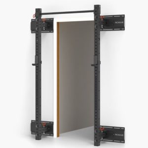 the rogue slim foldable door mount squat rack attached around door