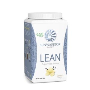 meal replacement shake sunwarrior lean superfood product on a white background