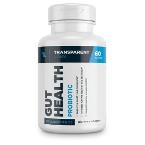 bottle of transparent labs gut health probiotic