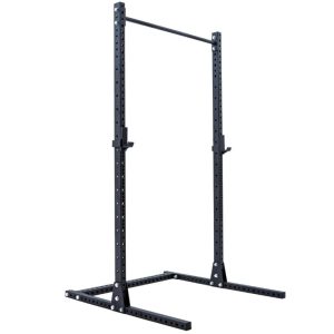 Black Fringe Sports Unlimited Squat Rack with Pull-Up Bar standing upright