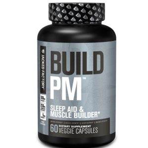 A bottle of Jacked Factory Build P.M.