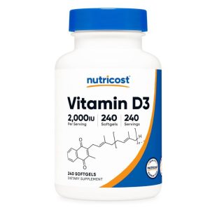 A bottle of Vitamin D3.