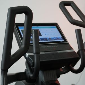 The screen of a ProForm Pro HIIT H14 is lit up and ready for use.