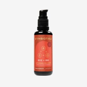 Cymbiotika B12 + B6 Liposomal Delivery supplement bottle with fulvic minerals and wild berry flavor