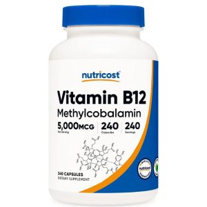 Nutricost Vitamin B12 Methylcobalamin 5000 mcg dietary supplement capsules