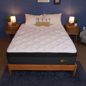 High-quality king-size mattress with a cooling feature in a cozy bedroom