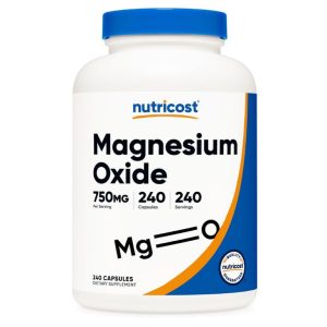 Nutricost Magnesium Oxide 750 mg dietary supplement capsules