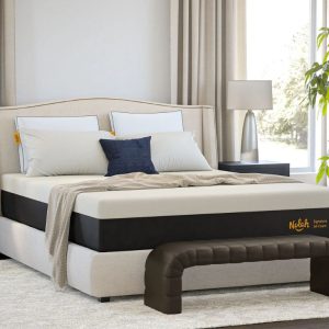Cozy memory foam mattress in a contemporary bedroom with neutral tones
