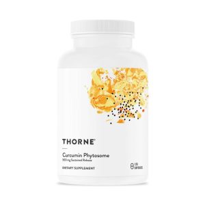 a bottle of thorne turmeric on a white background