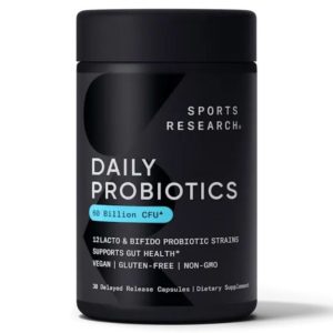 Black bottle of Sports Research Daily Probiotic